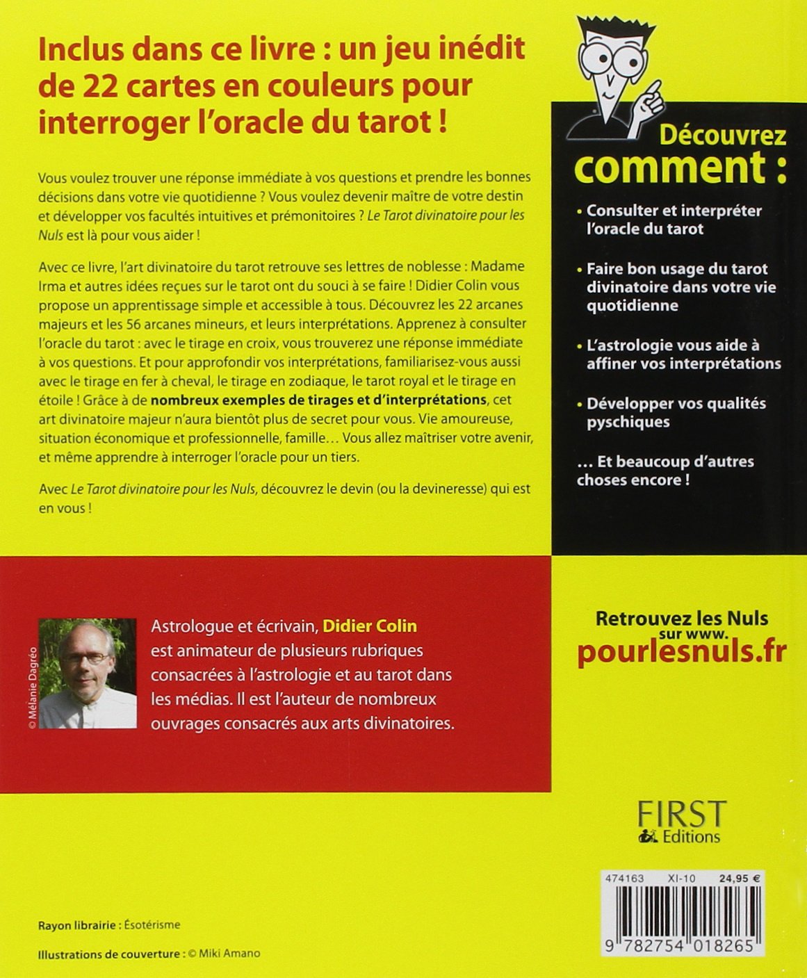 Livre Le tarot divinatoire pour les nuls - Didier Colin (Livre d'occasion)