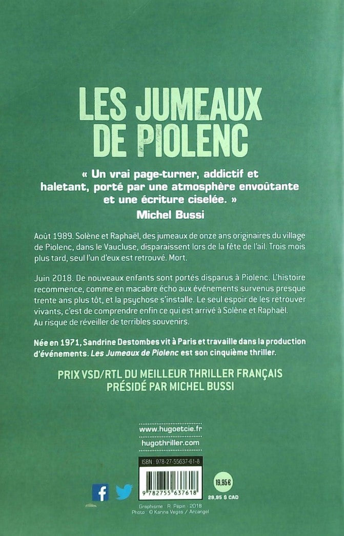 Livre Les jumeaux de Piolenc (Sandrine Destombes) (Livre d'occasion) - ISBN 2755637617