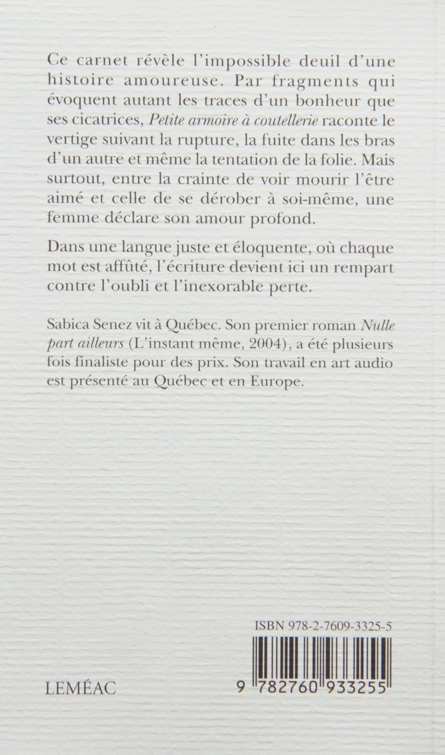 Livre Petite armoire à coutellerie - Sabica Senez (Livre d'occasion) - ISBN 2760933253