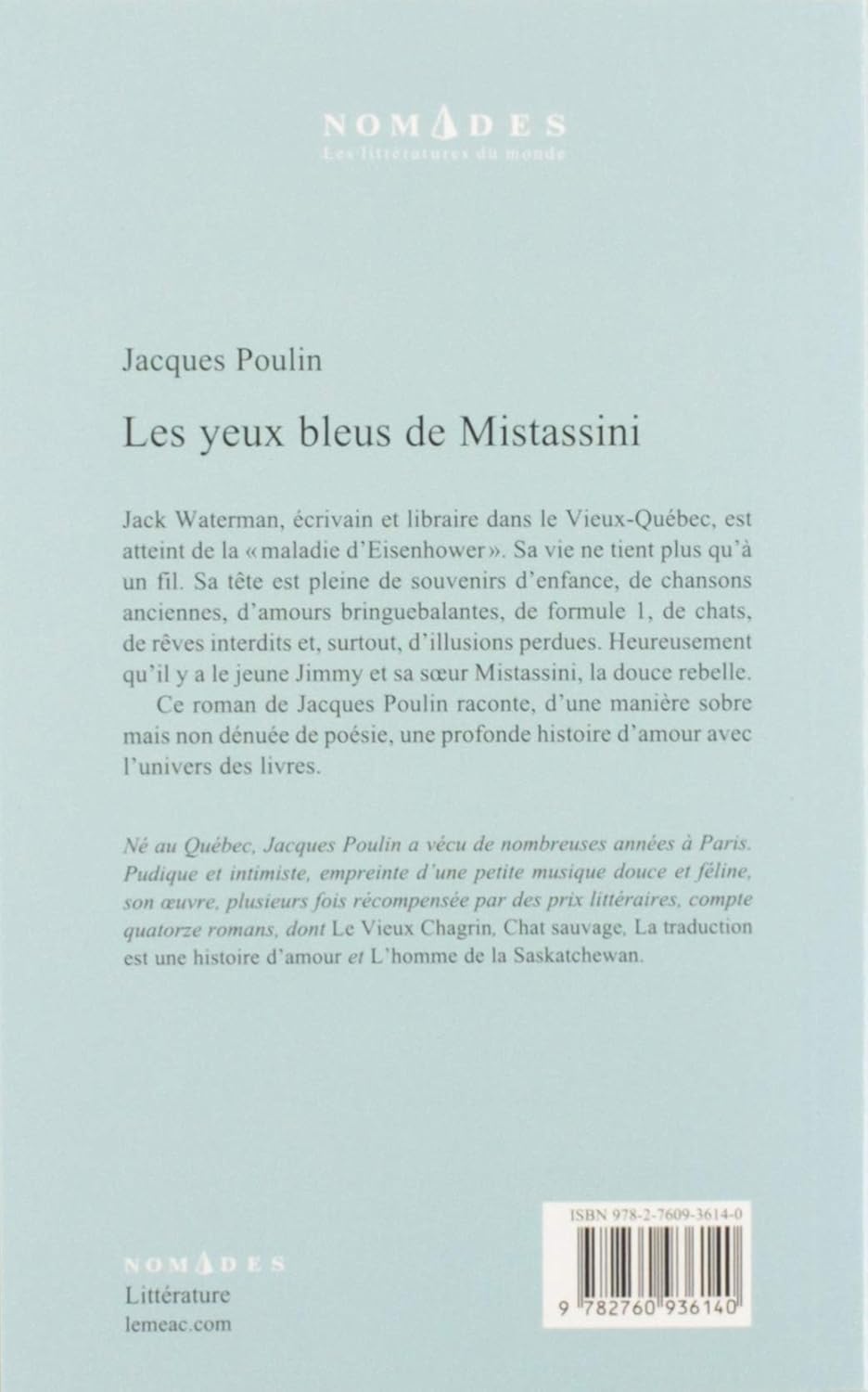 Les yeux bleus de Mistassini (Jacques Poulin)