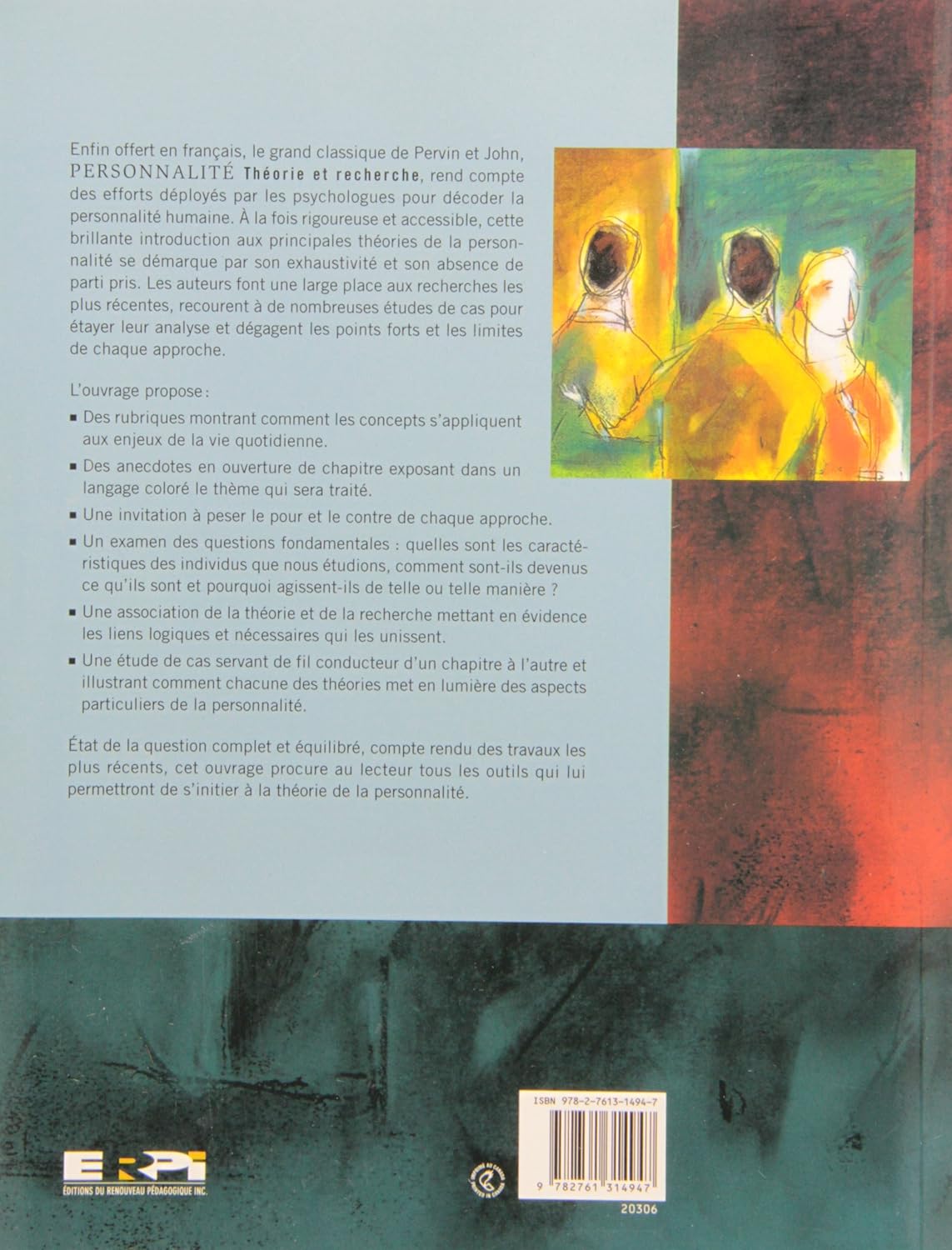 Livre Personnalité : Théorie et recherche - Lawrence A. Pervin (Livre d'occasion) - ISBN 2761314948