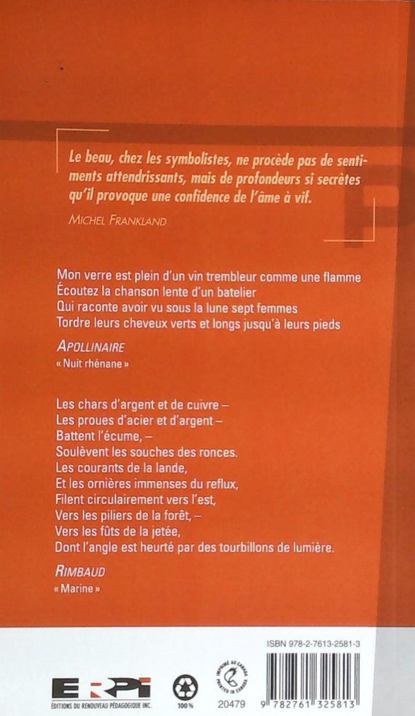 Littérature française : Les poètes symbolistes : Recueil de poèmes choisis (Michel Frankland)