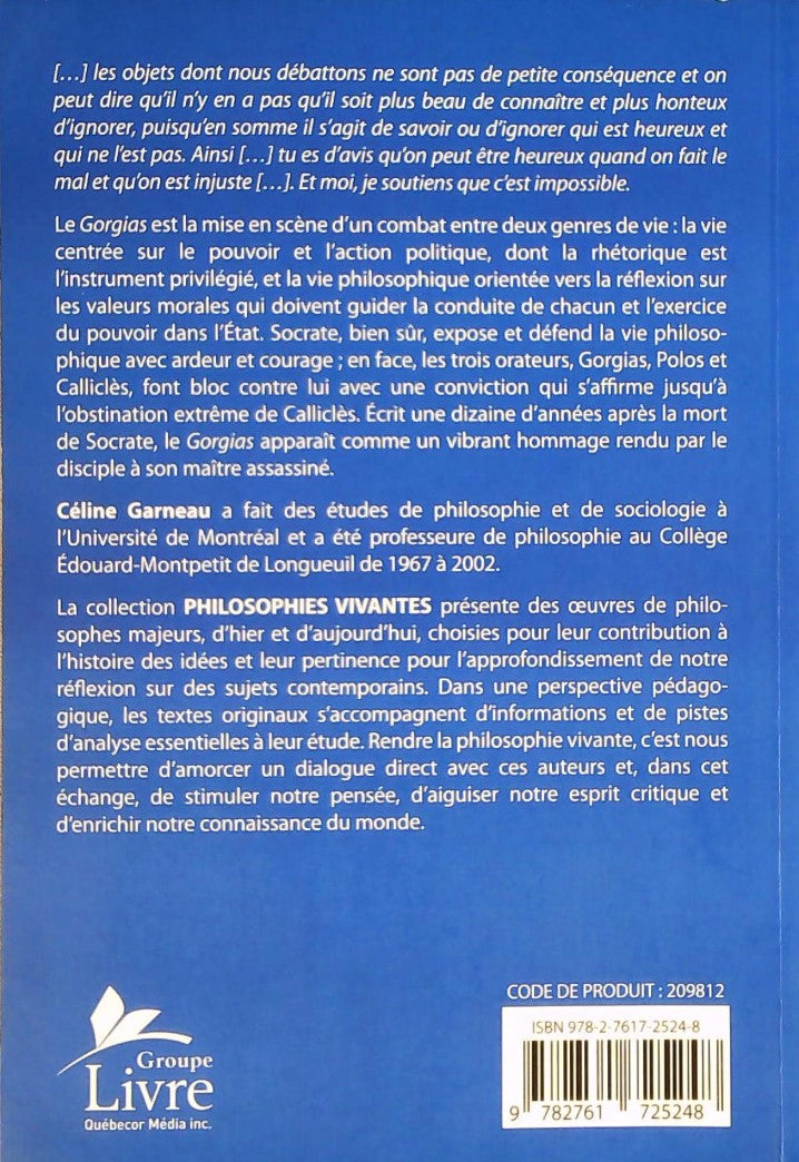 Livre Gorgias ou Sur la rhétorique - Platon (Livre neuf) - ISBN 2761725247