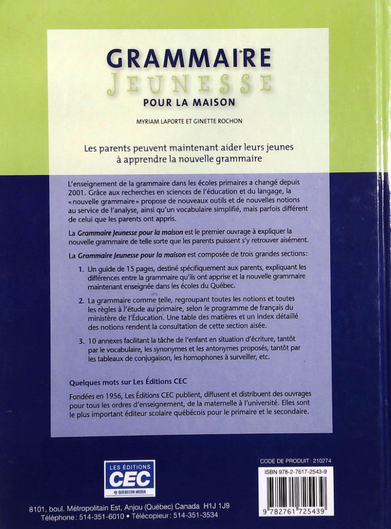 Livre Grammaire jeunesse pour la maison (Livre d'occasion) - ISBN 2761725433