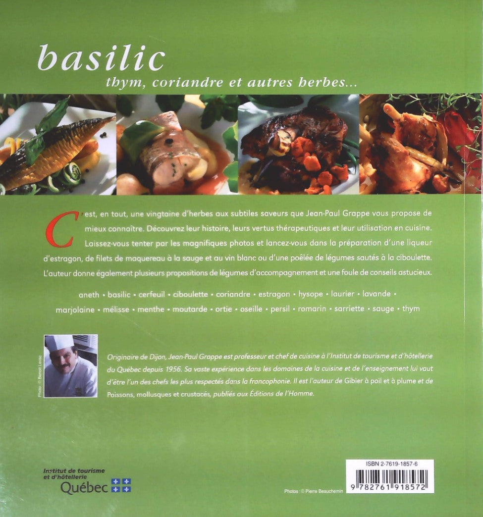 Livre Basilic, thym, coriandre et autre herbes - Jean-Paul Grappe (Livre d'occasion) - ISBN 27619...