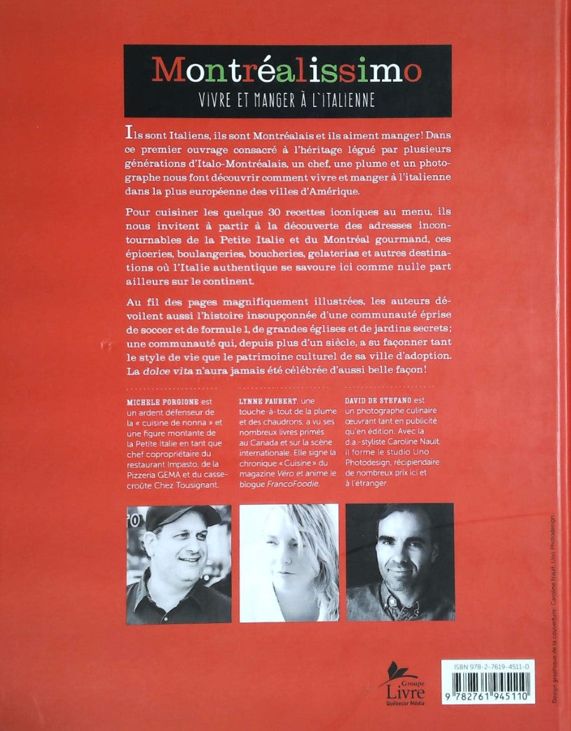 Livre Montréalissimo vivre et manger a l'italienne - Lynne Faubert (Livre neuf) - ISBN 2761945115