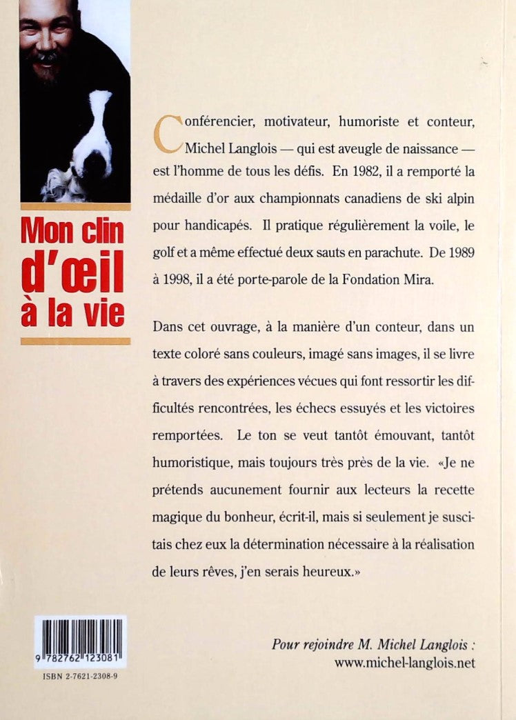 Livre Mon clin d'oeil à la vie - Michel Langlois (Livre d'occasion) - ISBN 2762123089
