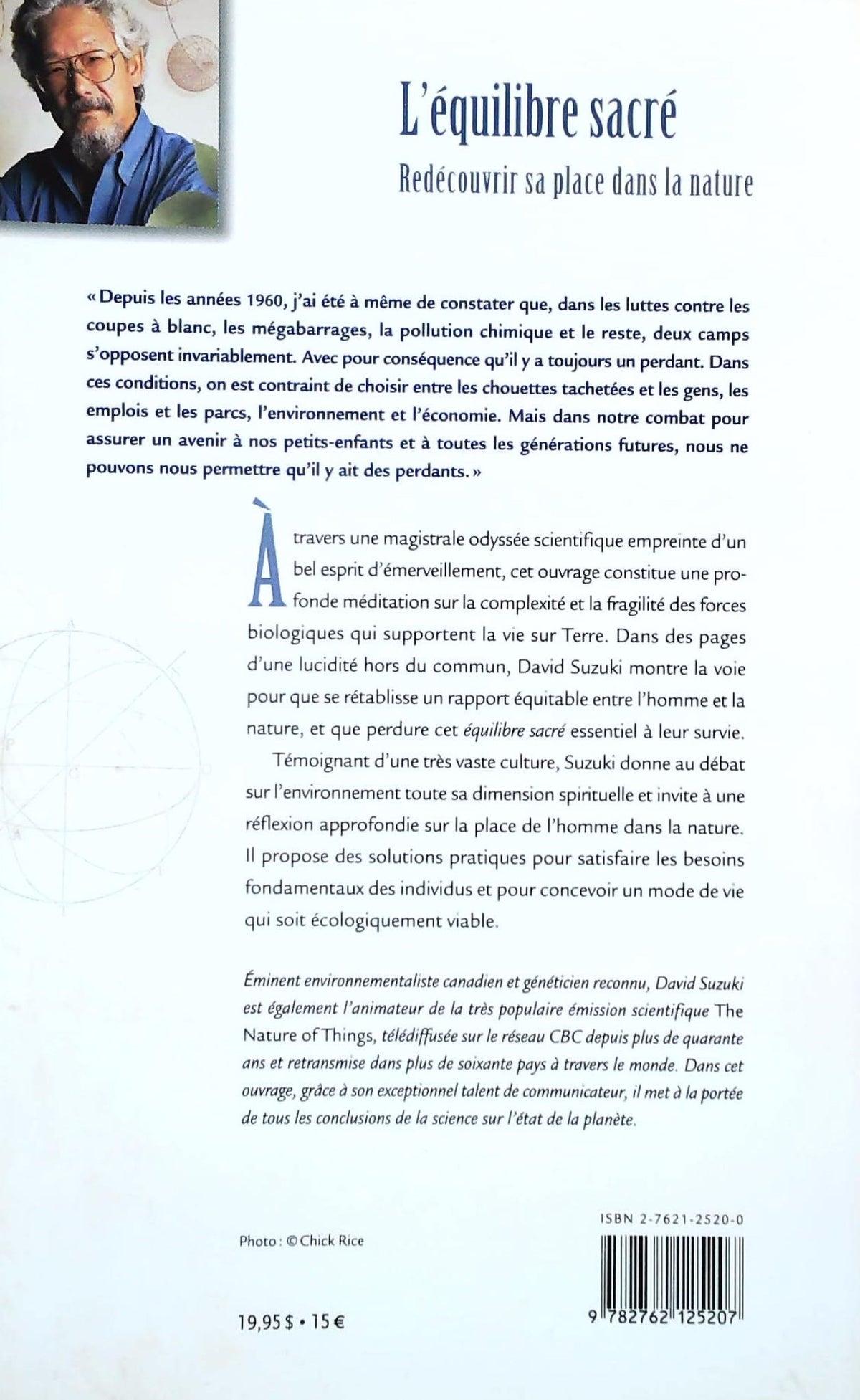 Livre L'équilibre sacré : Redécouvrir sa place dans la nature (David Suzuki) (Livre d'occasion)...