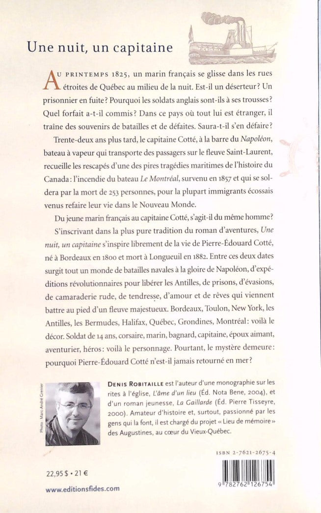 Livre Une nuit, un capitaine - Denis Robitaille (Livre d'occasion) - ISBN 2762126754