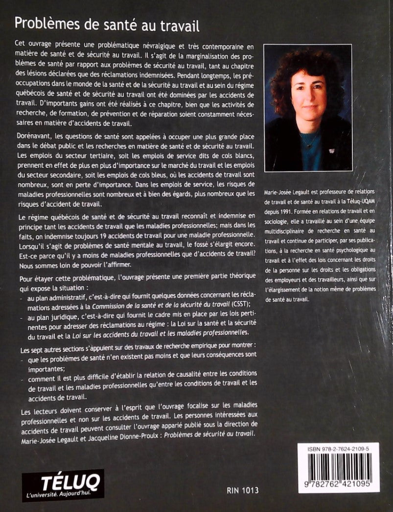 Livre Problèmes de santé au travail - Marie-Josée Legault (Livre d'occasion) - ISBN 2762421098