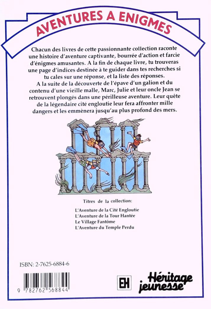Livre L'aventure de la cité engloutie - Martin Olivier (Livre d'occasion) - ISBN 2762568846