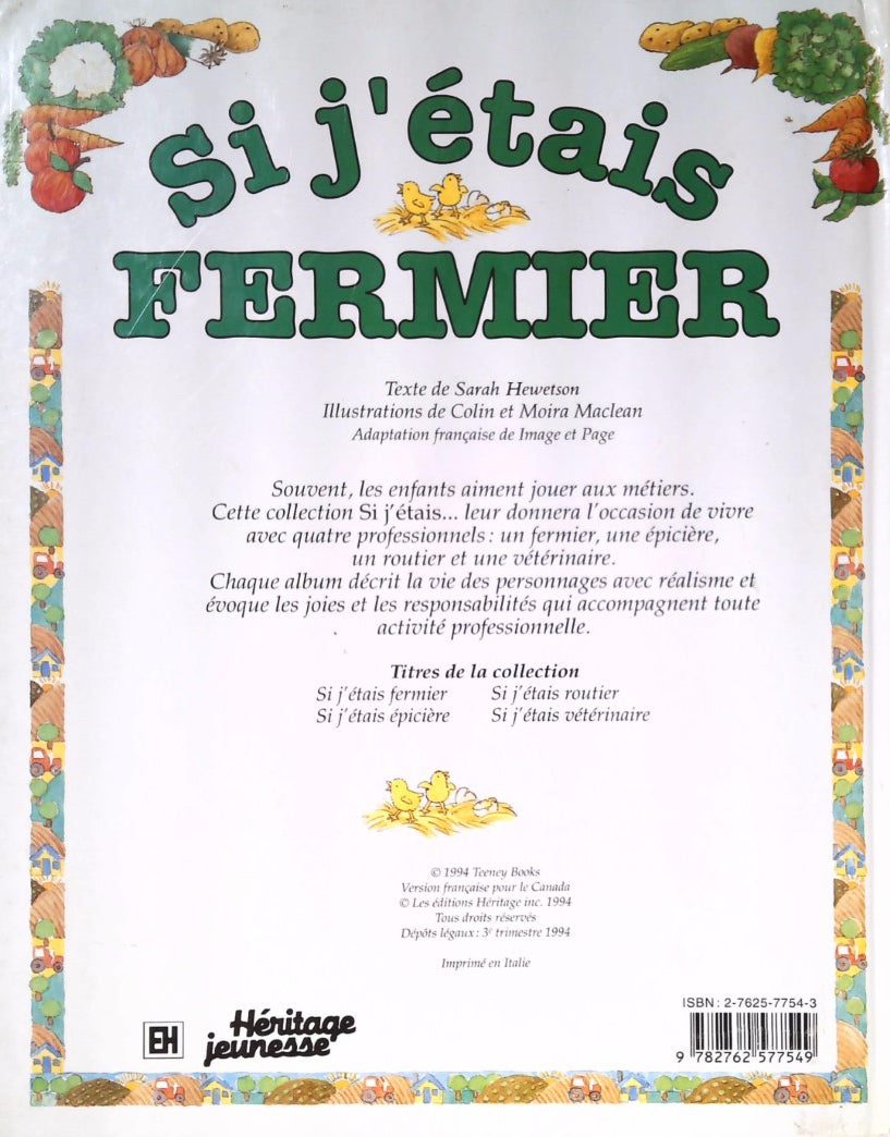 Livre Si j'étais fermier - Collectif (Livre d'occasion) - ISBN 2762577543