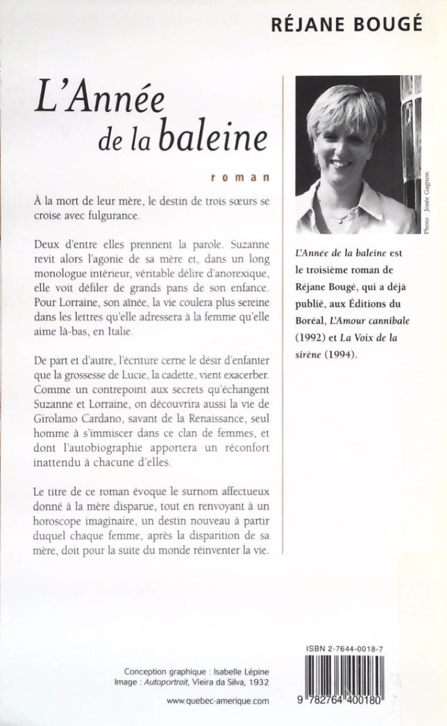 Livre L'année de la baleine - Réjane Bougé (Livre d'occasion) - ISBN 2764400187