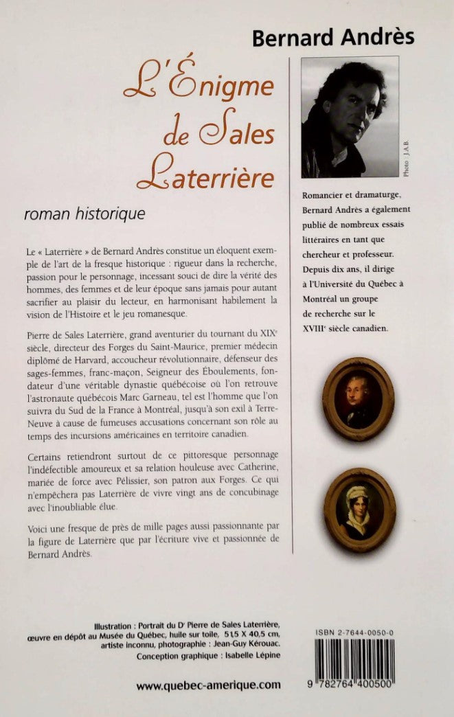 Livre L'égnime de Sales Laternière (Bernard Andrès) (Livre neuf) - ISBN 2764400500