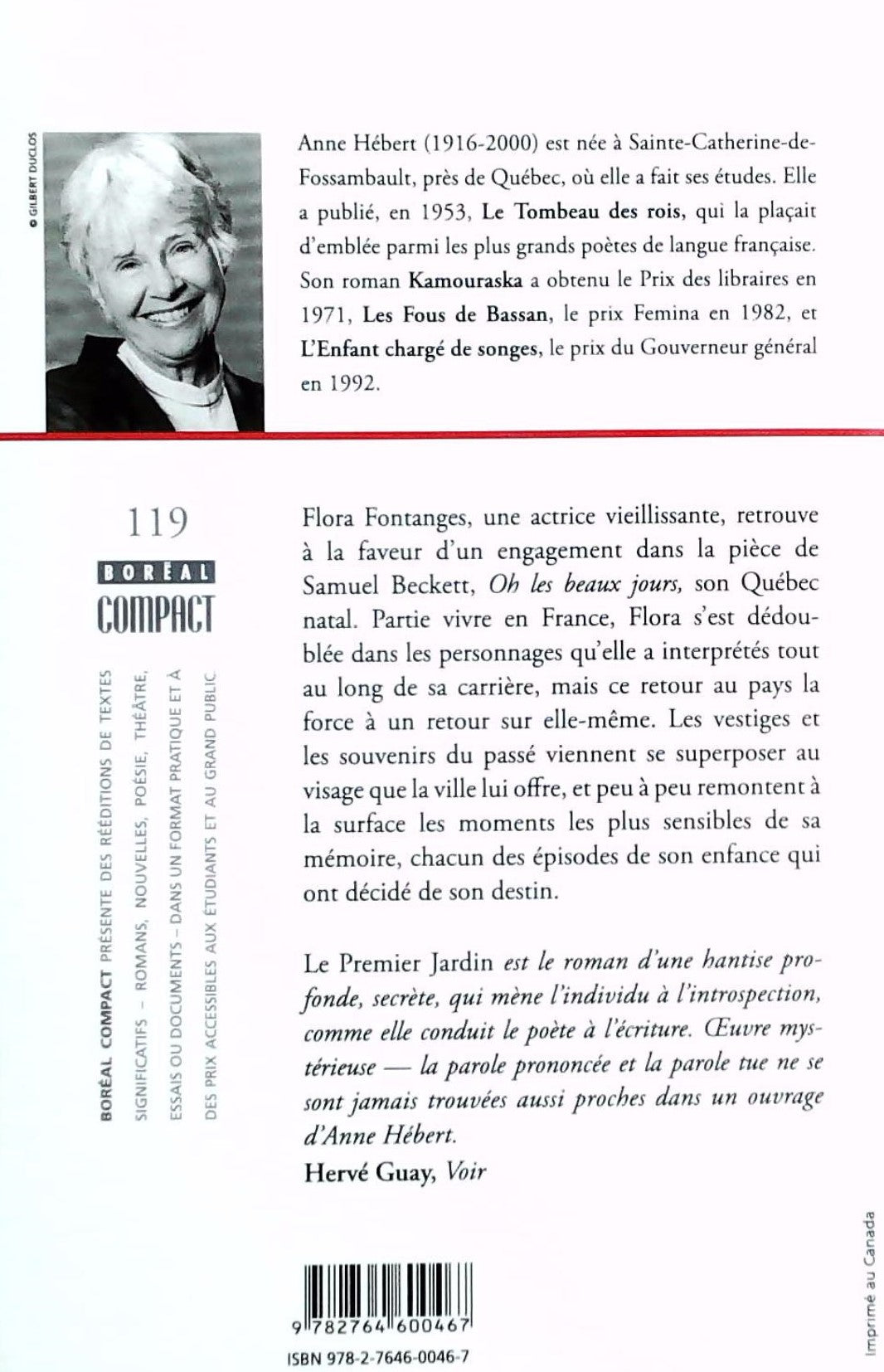 Livre Le premier jardin - Anne Hébert (Livre d'occasion) - ISBN 2764600461