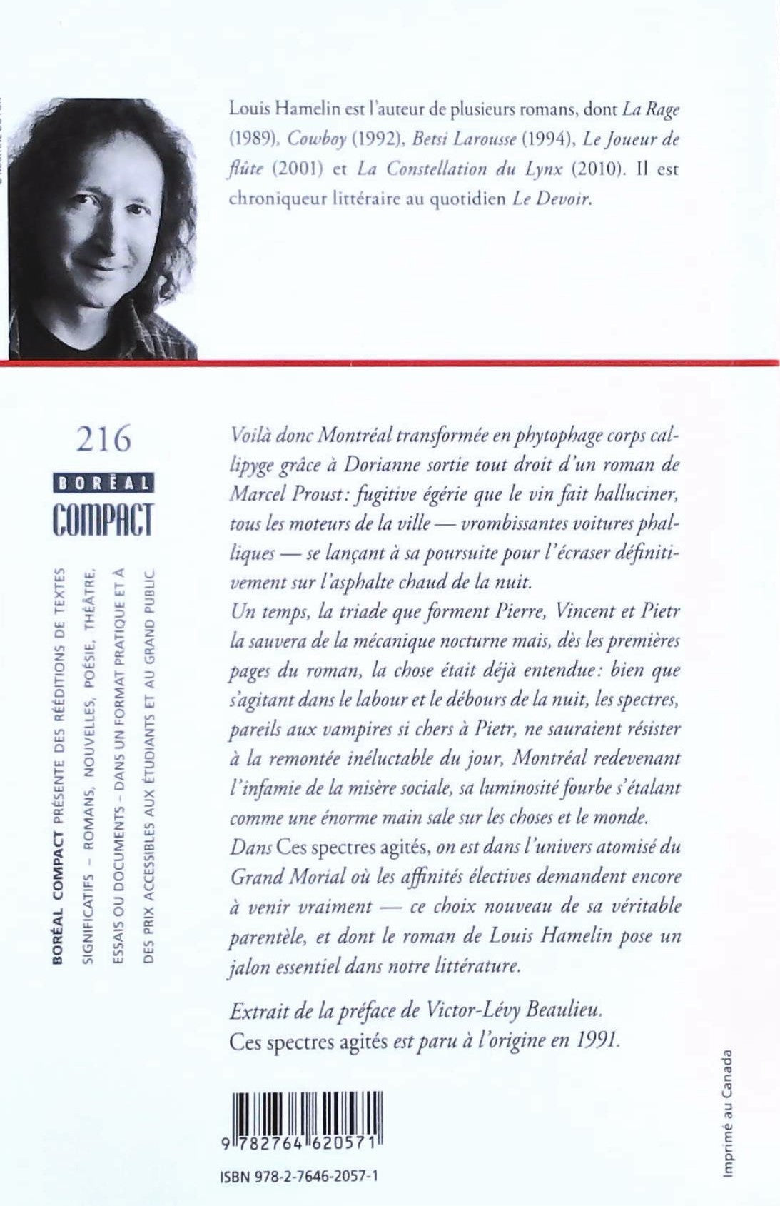 Livre Ces spectres agités - Louis Hamelin (Livre d'occasion) - ISBN 2764620578