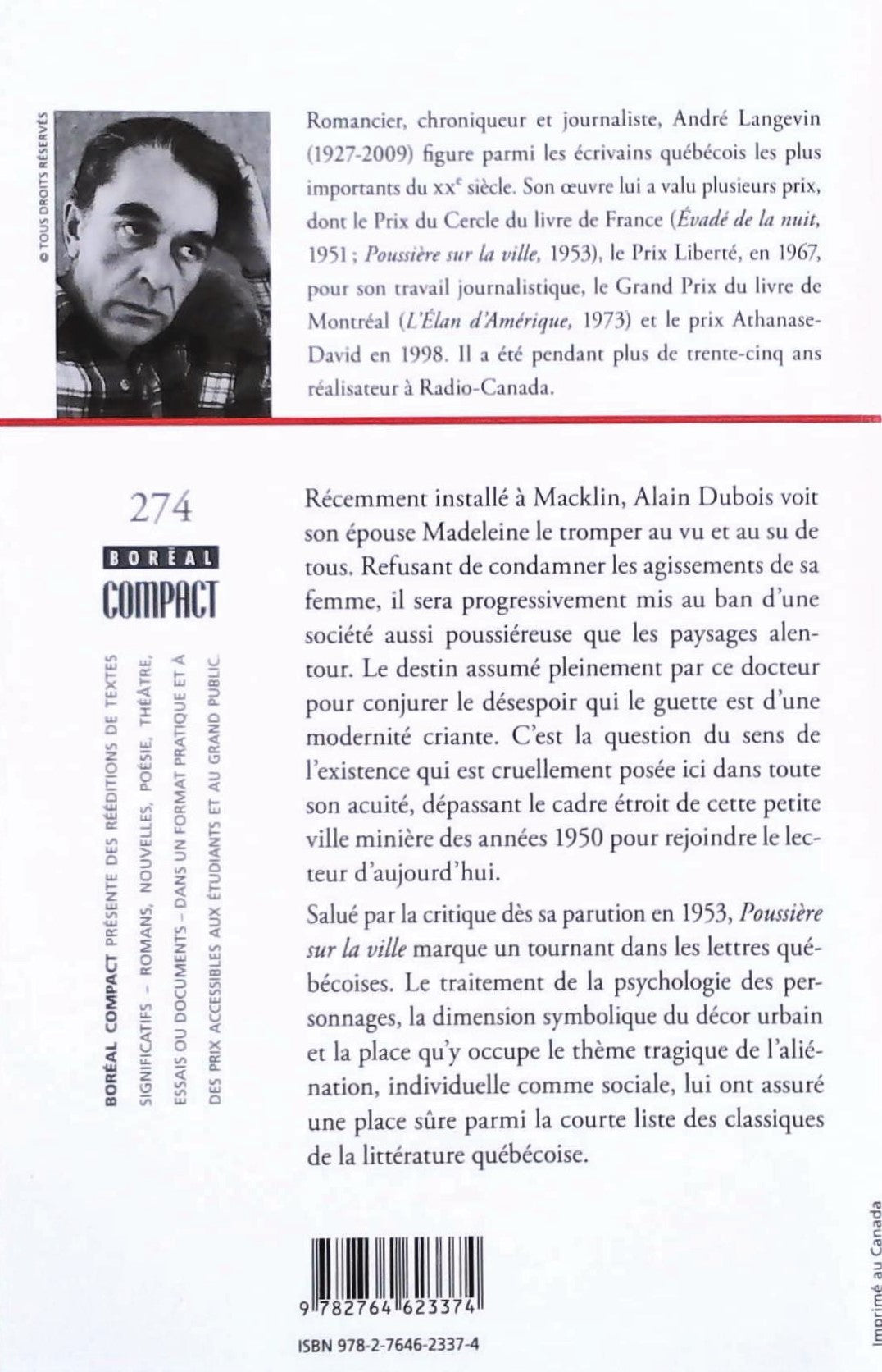 Livre Poussière sur la ville - André Langevin (Livre d'occasion) - ISBN 2764623372