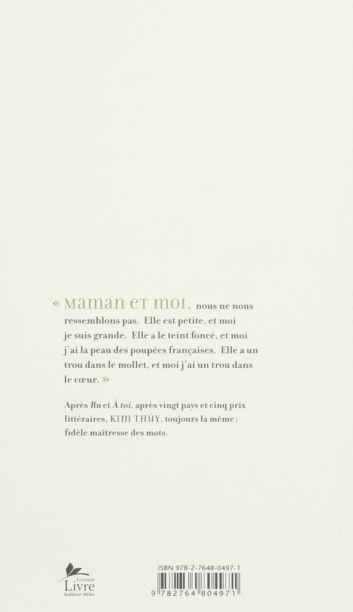 Livre Mãn - Kim Thúy (Livre d'occasion) - ISBN 2764804970