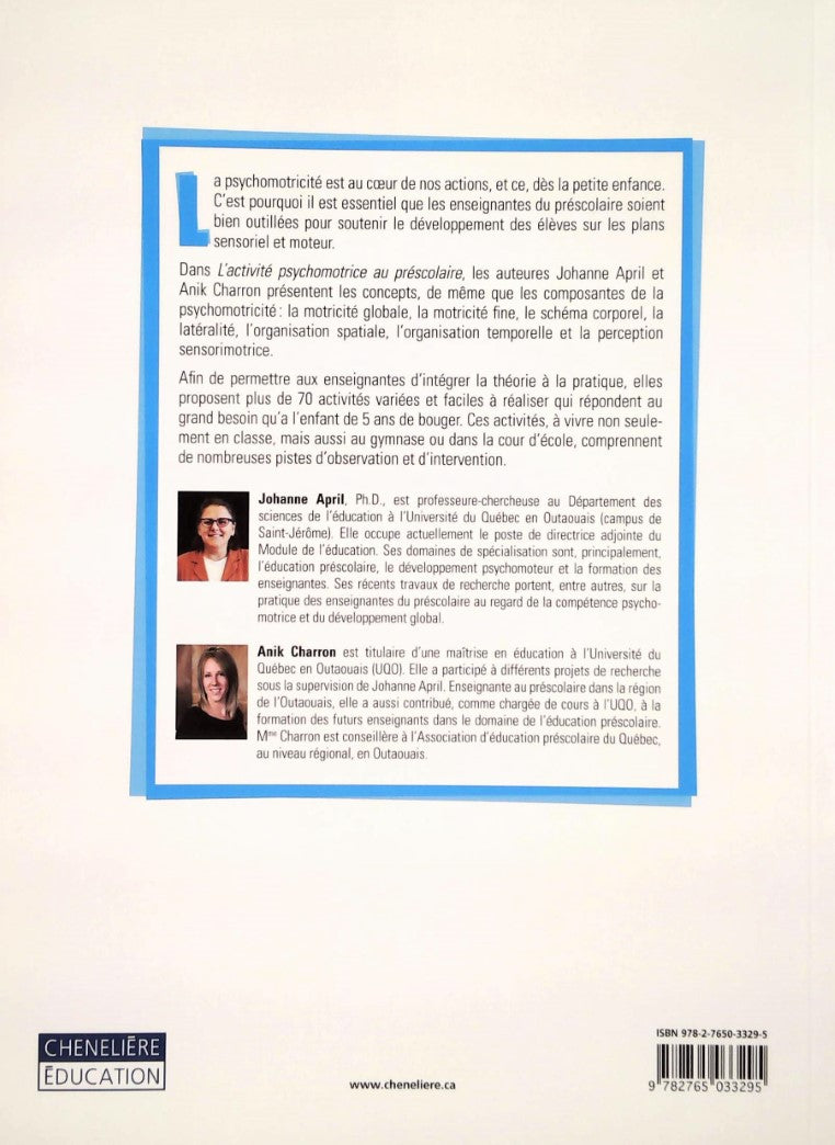 Livre L'activité psychomotrice au préscolaire - Johanne April (Livre d'occasion) - ISBN 2765033293