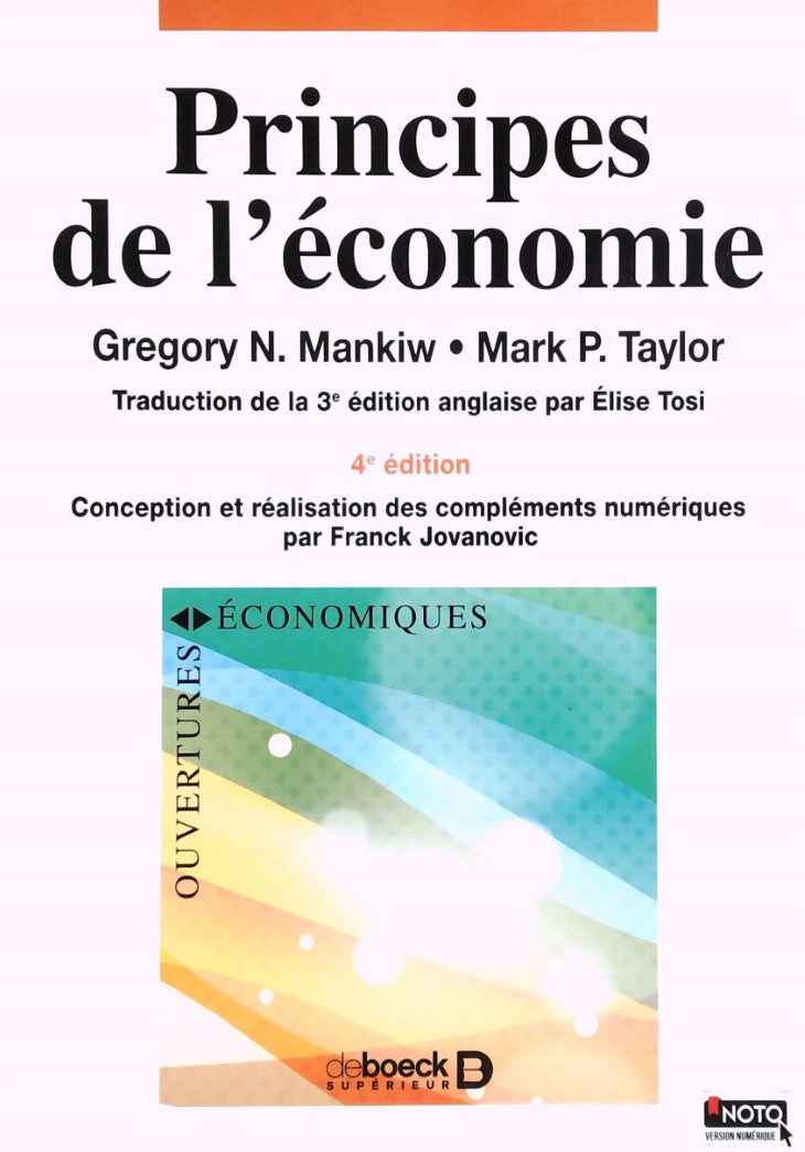 Livre Principes de l'économie (4e édition) (Gregory Mankiw) (Livre d'occasion) - ISBN 2804193063