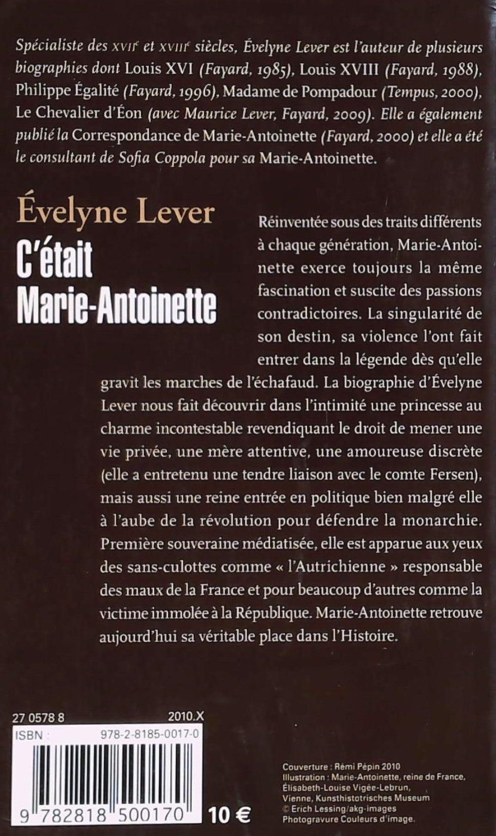 Livre C'était Marie-Antoinette - Évelyne Level (Livre d'occasion)
