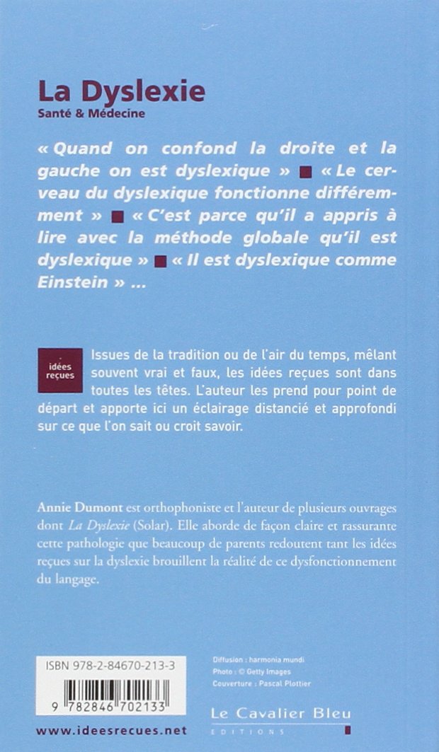 Livre La Dyslexie - Annie Dumont (Livre d'occasion) - ISBN 2846702136