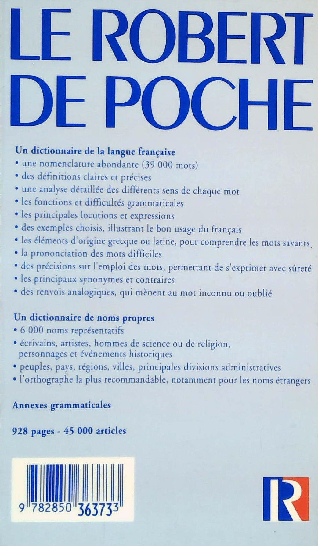 Livre Le Robert de poche : Langue française & noms propres - Collectif (Livre d'occasion)