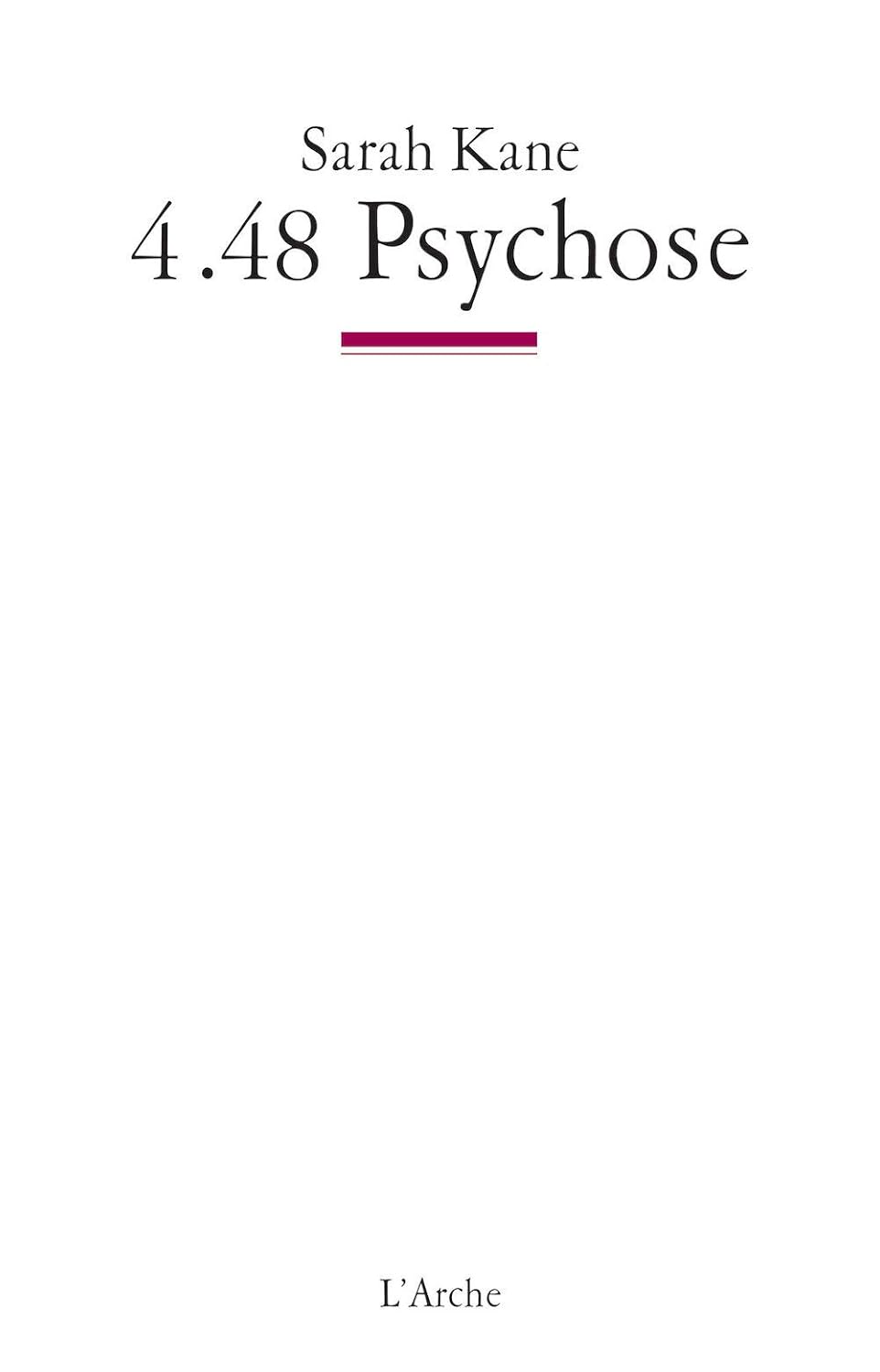 Livre 4.48 Psychose - Sarah Kane (Livre d'occasion) - ISBN 2851814850