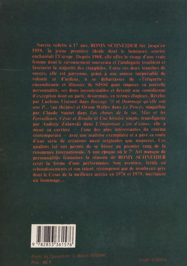 Livre Romy Schneider (Livre d'occasion) - ISBN 2853361578