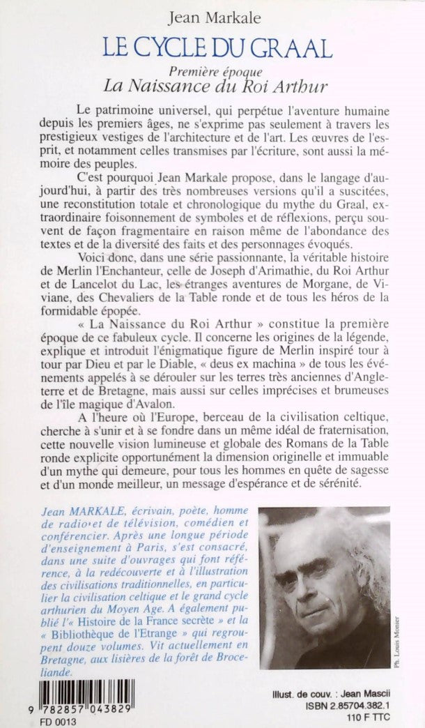 Livre La naissance du roi Arthur - Jean Markale (Livre d'occasion) - ISBN 2857043821