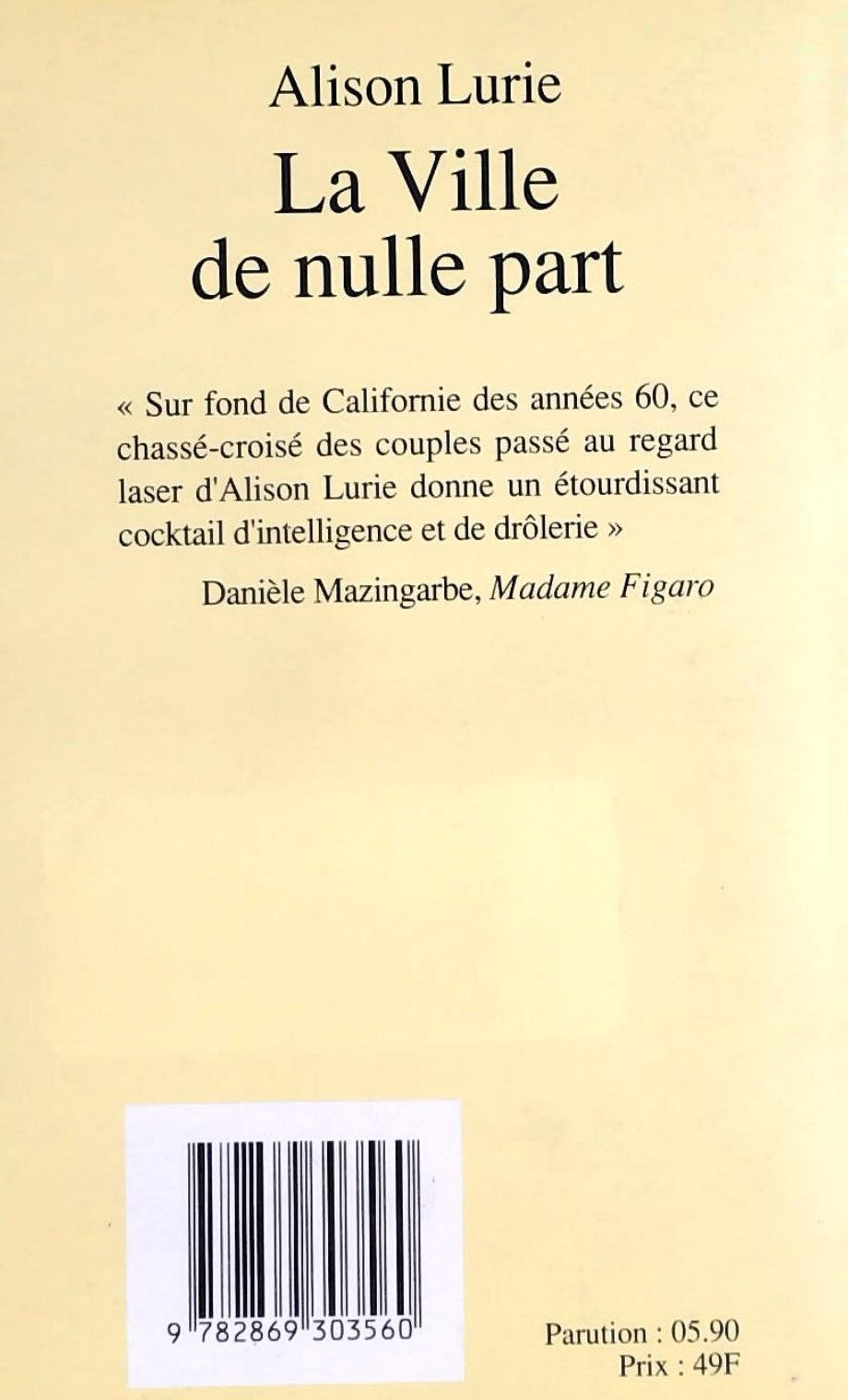 La ville de nulle part (Alison Lurie)
