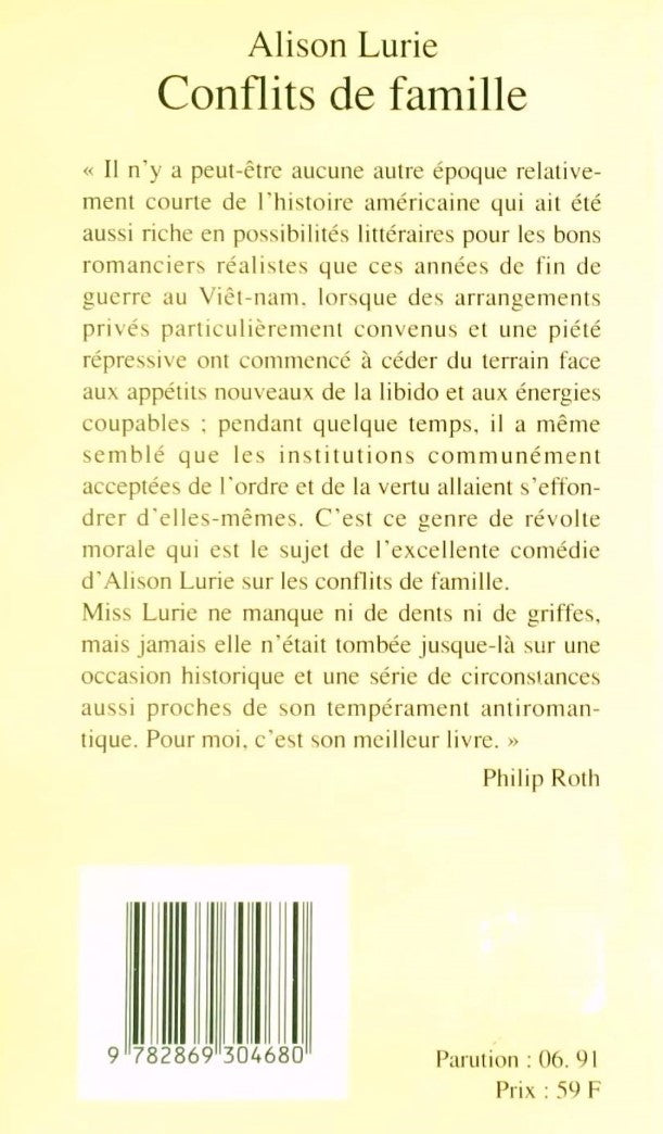 Livre Conflits de famille - Alison Lurie (Livre d'occasion) - ISBN 2869304684