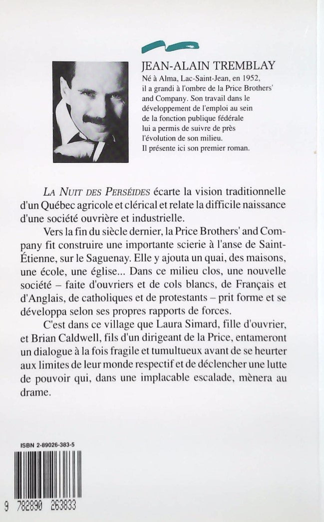 Livre La nuit des perséides - Jean-Alain Tremblay (Livre d'occasion) - ISBN 2890263835