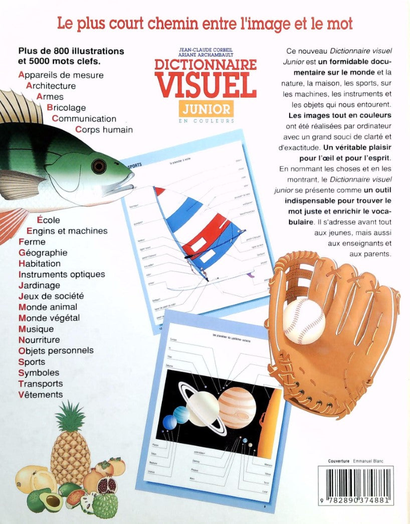 Livre Dictionnaire visuel junior en couleurs - Jean-Claude Corbeil (Livre d'occasion) - ISBN 2890...
