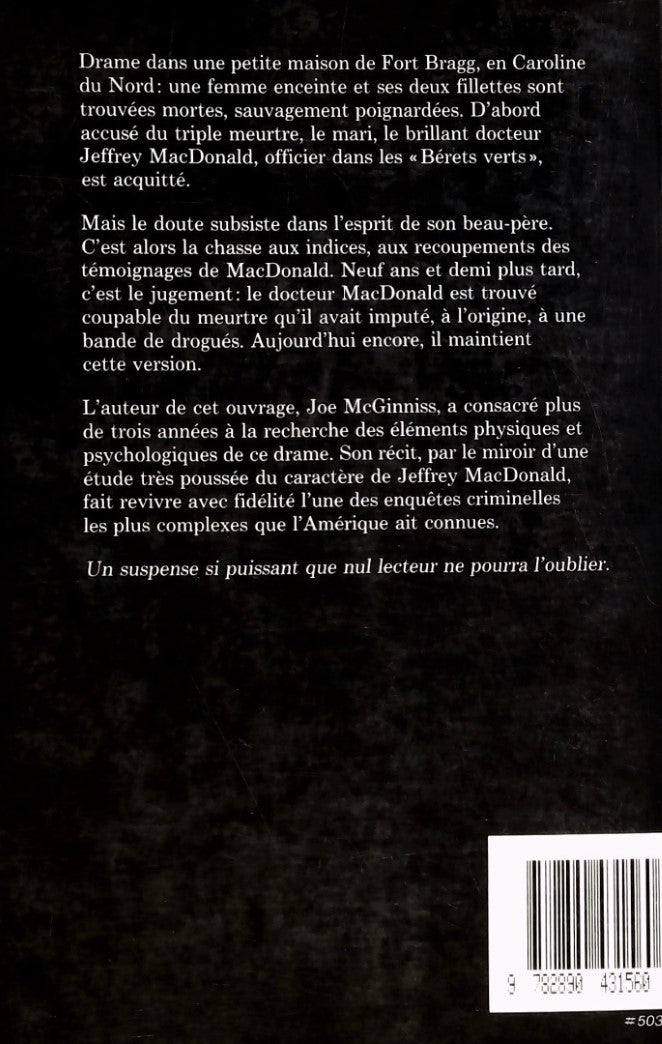 Livre Vision fatale - Joe Mcginniss (Livre d'occasion) - ISBN 2890431568
