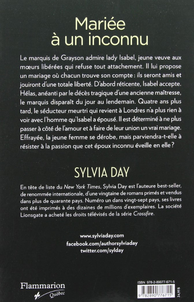 Livre Mariée à un inconnu - Sylvia Day (Livre d'occasion) - ISBN 2890776719