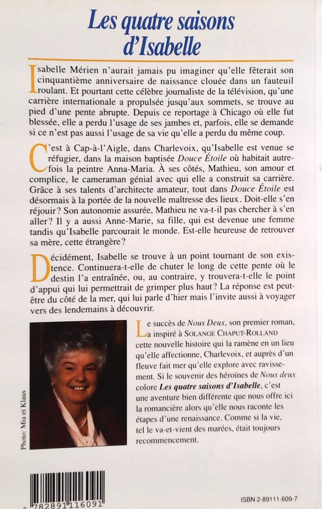Livre Les quatre saisons d'Isabelle - Solange Chaput-Rolland (Livre d'occasion) - ISBN 2891116097