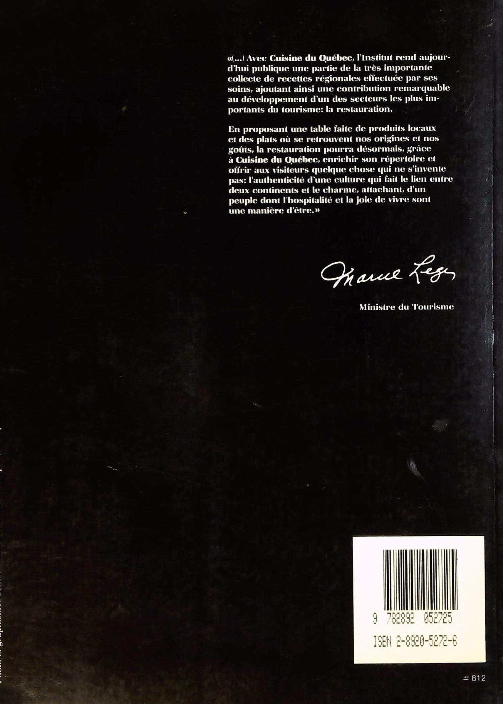 Livre Cuisine du Québec - ITHQ (Livre d'occasion) - ISBN 2892052726