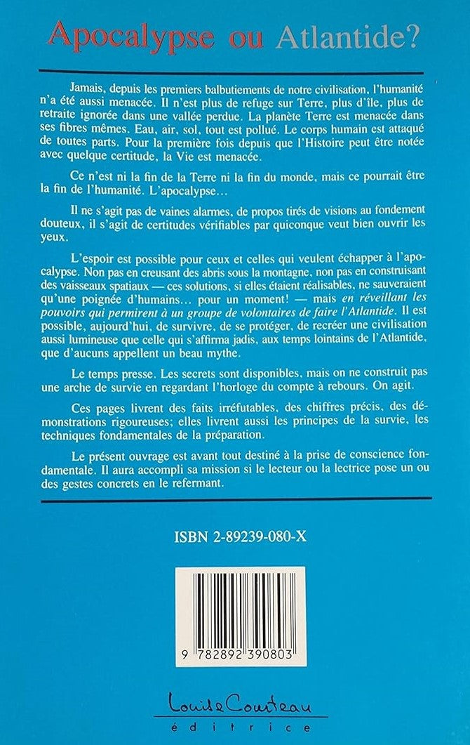Livre Apocalypse o Atlantide ? - Claude-Gérard Sarrazin (Livre d'occasion) - ISBN 289239080X