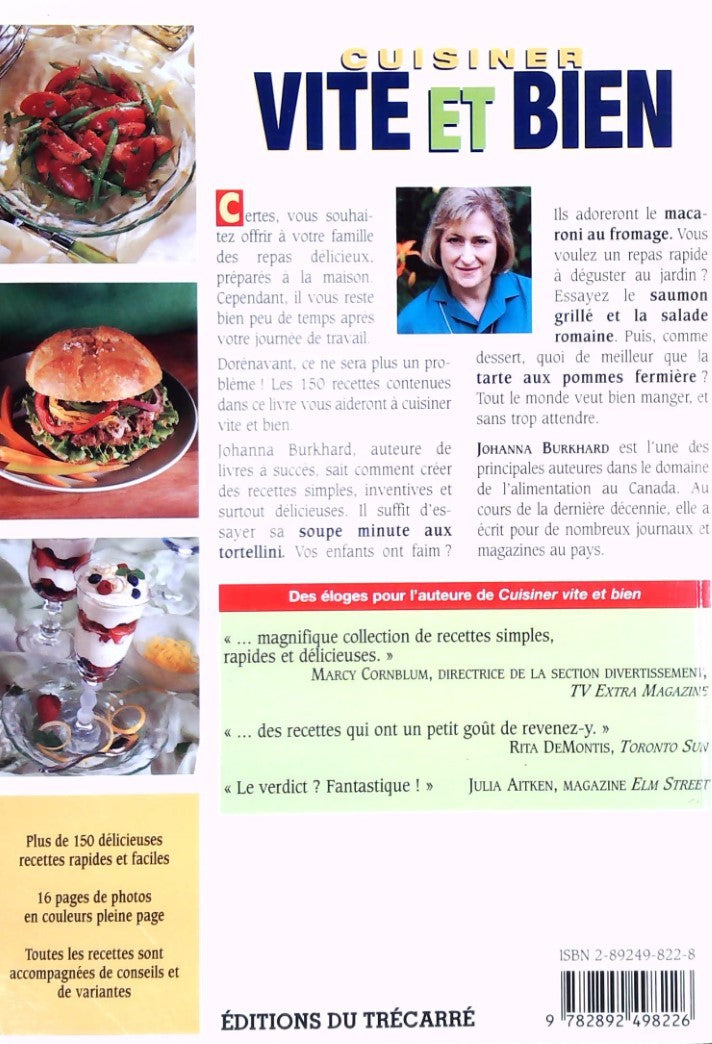 Livre Cuisiner vite et bien - Johanna Burkhard (Livre d'occasion) - ISBN 2892498228