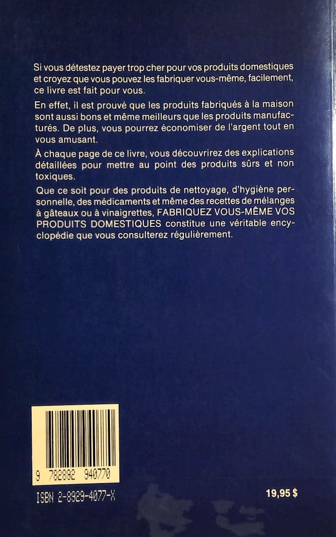 Livre Fabriquez vous même vos produits domestiques - Don Wallace (Livre d'occasion)