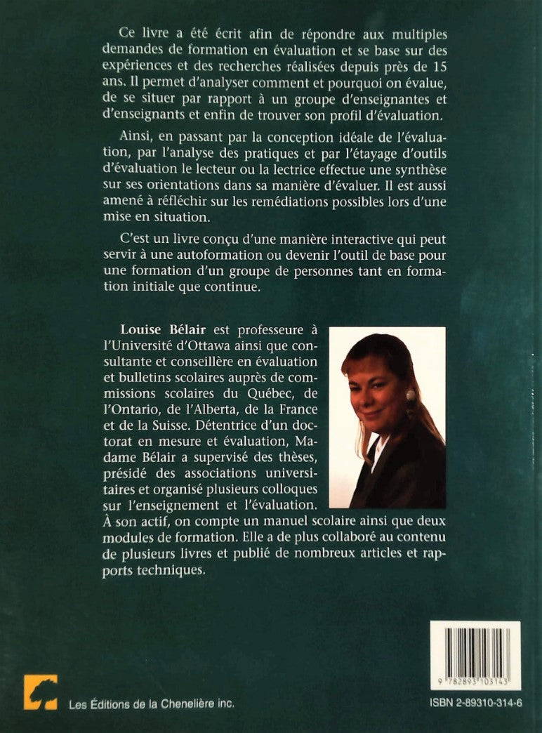Livre Profil d'évaluation : Une analyse pour personnaliser votre pratique - Louise M.Bélair (Livr...