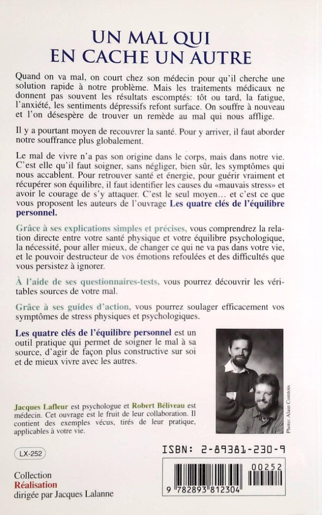 Livre Les quatre clés de l'équilibre personnel: Quand il faut soigner sa vie (Jacques Lafleur,...