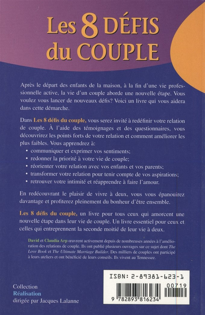 Livre Les 8 défis du couple : redécouvrir le plaisir de vivre à deux! - David Arp (Livre d'occasi...