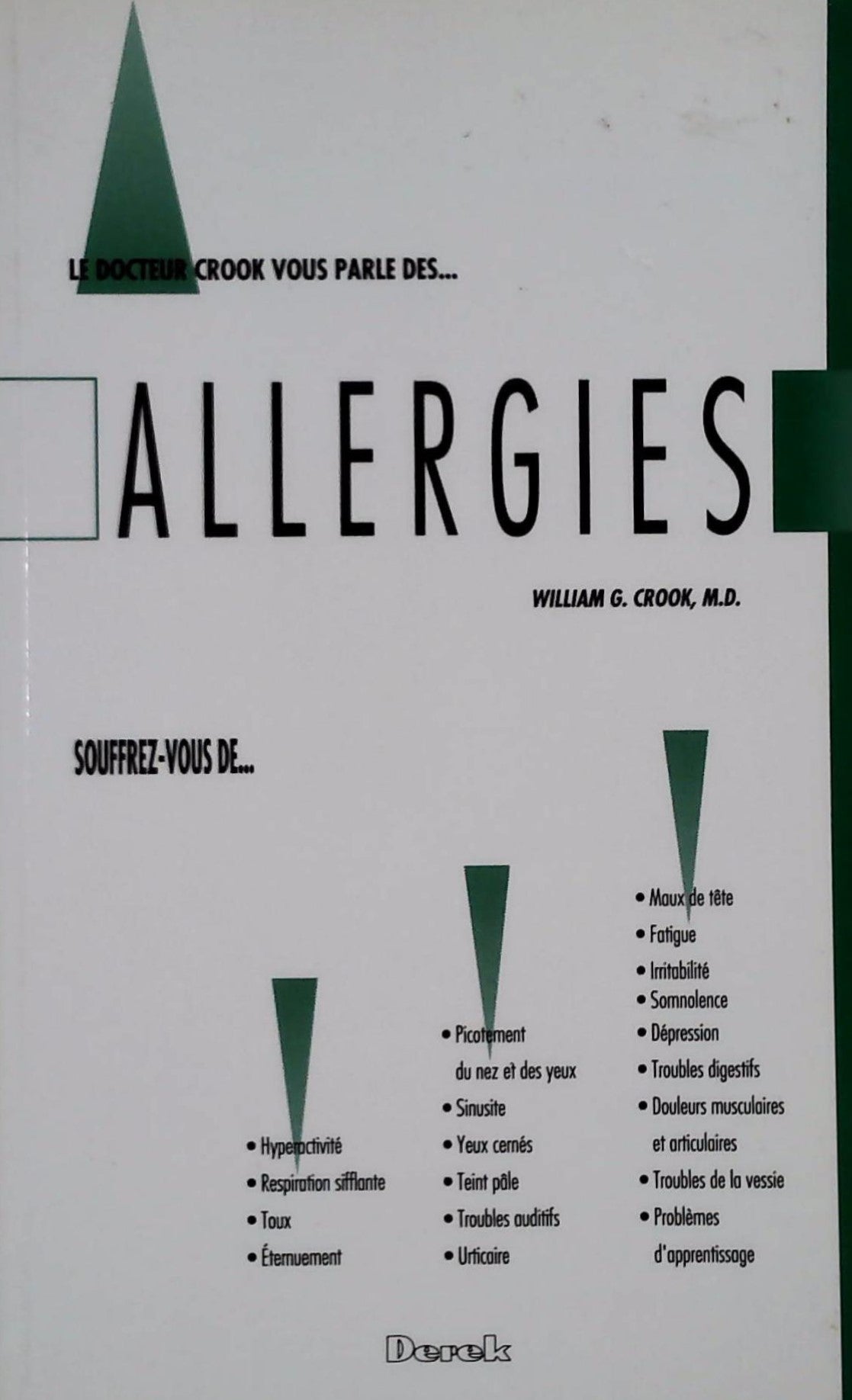 Livre Allergies - William G. Crook, M.D. (Livre d'occasion) - ISBN 2894210213