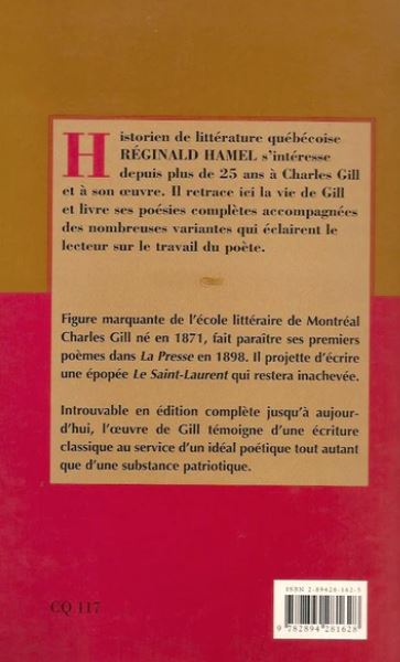 Livre Charles Gill : Poésie complètes : Édition critique de Réginald Hamel (Livre d'occasion) - I...