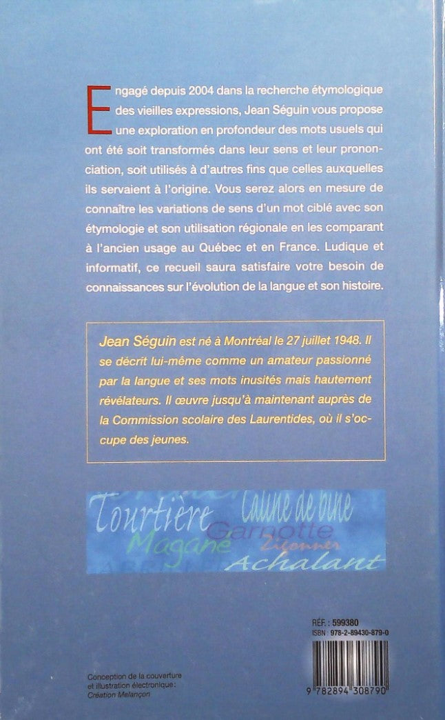 Livre Expressions et mots québécois - Jean Séguin (Livre neuf)