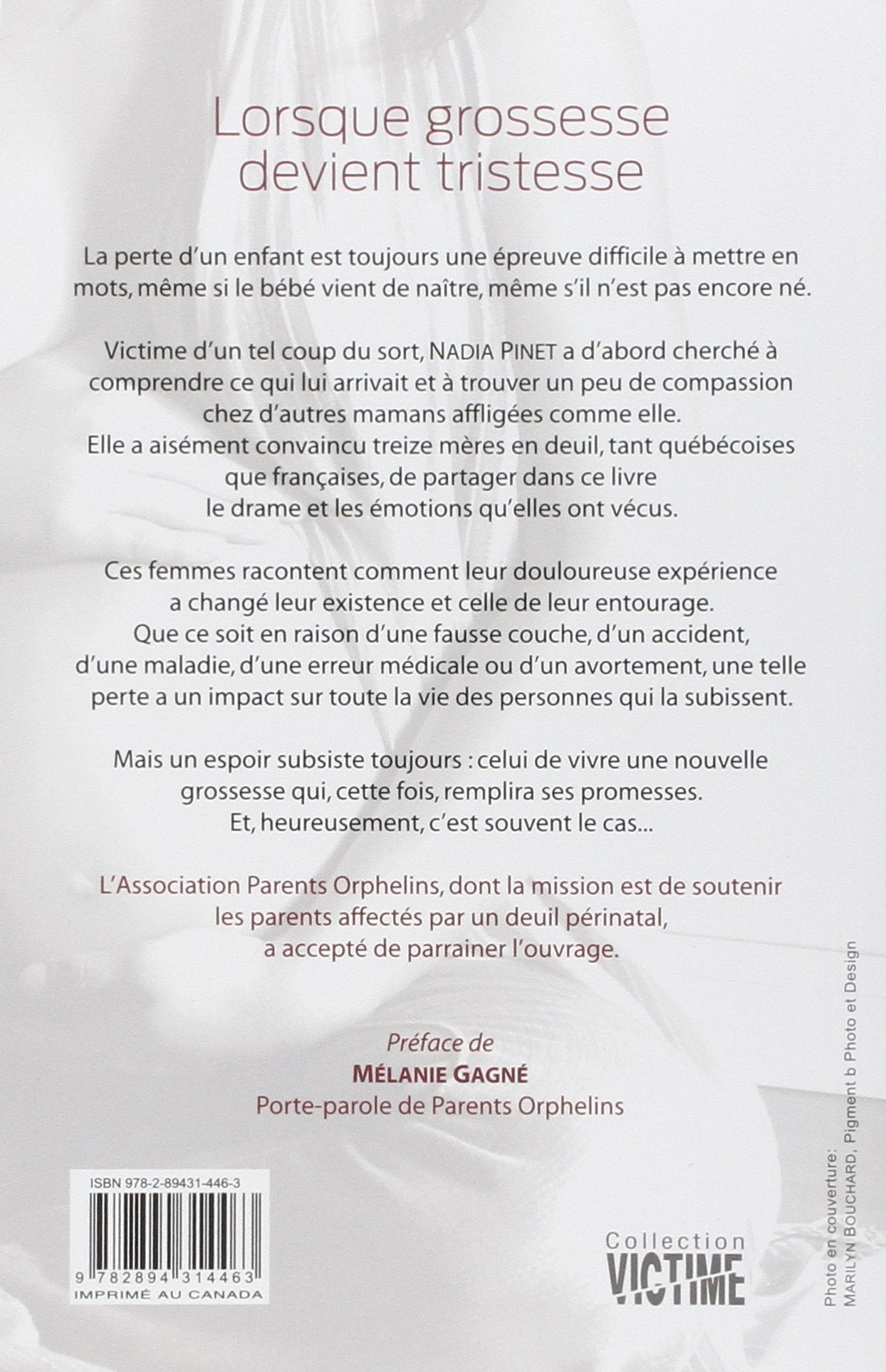 Livre Lorsque grossesse devient tristesse - Nadia Pinet (Livre d'occasion) - ISBN 2894314469
