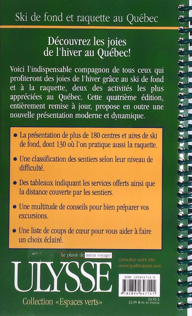 Livre Ski de fond et raquette au Québec 4e edition - Collectif (Livre d'occasion) - ISBN 289464714X