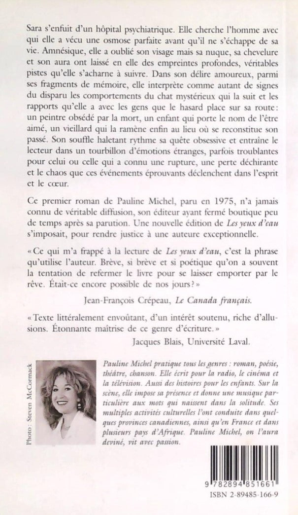Livre Les yeux d'eau - Pauline Michel (Livre neuf) - ISBN 2894851669